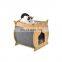 Functional Kitty Wooden Scratcher House With Plush Cushion Toy Ball Cat Furniture