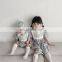 Sisters outfit Toddler Baby Girls Dress Cotton Embroidery Flowers Plaid Kids Dress Childrenswear Wholesale