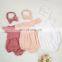 100% cotton Cute Baby Clothes Jumpsuits Plain Baby Romper Newborn Baby Clothes With Headband set