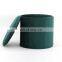 Customized blue Velvet fabric covered Round Foldable  Ottoman with storage for living room
