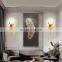 New Design Modern Golden Metal Wall Lights Oblate Shape White LED Decor Wall Lamp