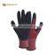 Safety construction dipping gloves13 gauge polyester/nylon liner with crinkle Latex coated on palm and fingertips gloves