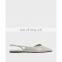 Ladies high fashionable flats cheap price high quality asymmetric with back elastic flat sandals shoes
