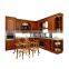 Factory price wood color melamine kitchen cabinet with granite counter top