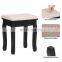 black bedroom mdf dresser wooden legs dressing room table mirror led light bulbs