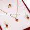 New arrival hot selling custom red velvet jewelry packaging box jewelry ring earring necklace box