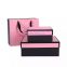 customized print paper pink gift box and bag