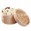 Kitchen Cookware Natural Bamboo Bun Steamer Set 10 inch Cooking 2 Tiers and 1 Lid