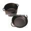 Camp outdoor indoor double use black dutch pot cast iron enamel dutch oven