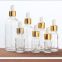 Wholesale high quality clear transparent empty glass dropper bottle with white lid 5ml 10ml 15ml 20ml 30ml 50ml 100ml