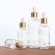 Wholesale high quality clear transparent empty glass dropper bottle with white lid 5ml 10ml 15ml 20ml 30ml 50ml 100ml
