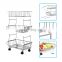 Stackable 3 Tier Sturdy Portable Mesh Removable Metal Wire Kitchen Organizer Fruit Vegetable Storage Basket Cart with Wheels