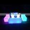 Rechargeable Illuminated led plastic cube chair lighted led cube chair outdoor seating for living room long cube bench