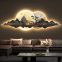 Light luxury style high-level landscape sofa background wall hanging painting elk luminous mural15