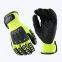 High Visibility Cut Resistant HPPE Liner Nitrile Sandy Coated Best TPR Anti Vibration Gloves