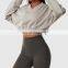 Oversized V Neck Yoga Fitness Sweatshirt Woman Custom Long Sleeves Sport Tank Tops