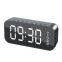 Reloj despertador de espejo portátil LED con pantalla de tiempo inteligente, luces de visualización de tiempo, altavoces multifuncionales BT 5.0 y subwoofer