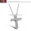 yiwu factory sell cheap 316l stainless sterling steel cross with crystal rhinestone charms pendant allergy free