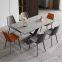 Luxury Design Steel Sintered Stone Extention Dining Table Rectangular Modern Dining Table