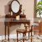 Classic style solid wooden dressing table with mirror