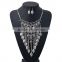 Explosion Mesh Diamond Necklace Retro Exaggerated Tassel Leaves Jewelry Set