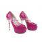 China Guangzhou High Quality Hand-made Shoes Woman, Patent Leather Corpion Heels Shoes Metal Scorpion High Heels Platform