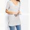 Wholesale reasoable price high quality balck 100% ctton v neck t shirt
