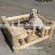 outdoor wooden dog bed with stand