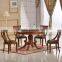Home furniture solid wood frame and leather seat cushion antique dining chair