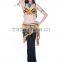 Sexy Tribal Belly Dance Performance Costumes Blue Color with Bra Size 34 / 36 / 38B