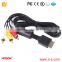 Black customized color and twisted pair type 6' Audio Video AV Cable to RCA for PlayStation PS / PS2 / PS3