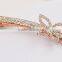 fashionable butterfly shape alloy crystal plastic pearls barrette