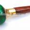 Antique brass walking stick/Green color compass handle walking stick/Brown wood walking stick wk1114