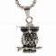 Never fade titanium stainless steel owl pendant necklace pendant