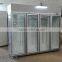 new type luxury aluminum 4-door commercial glass display showcase