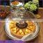 high quality clear glass cake stand with dome
