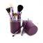 Professional 4 Colors New 12 Pcs Makeup Brush Cosmetic Make Up Brushes Set with Cup Holder Case Kit