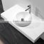 Pure white faux stone solid surface wash basin for bathroom