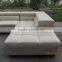 L shape white leather sectional sofa 8043
