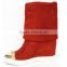 cheap red lovely long boots for girls