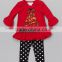 Pettigirl Newest Red Tree Ruffle Top And White Pots Pattern Infant Leggings Baby Girls Clothing Set G-NPCS90628