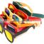 Green colorful printed natural bamboo sunglasses with silver mirror polarized lenses