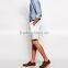 Slim Fit Linen Mix Denim Shorts Men JXH195