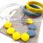 yellow&gray multicolor baby teething necklace wholesale2016 Most Popular TN039