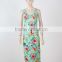 Fashion Design Evening Long Maxi Dress Women Sleeveless Floral Printed Dress Long