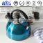 As seen on tv 2.5L stainless steel whistling tea kettle in transparent blue color coating