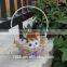 wholesale gifts high quality plush animals fake fur cat in basket