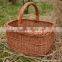 16 or 20 " Handmade Willow Basket, Wicker Basket, Rectangular Basket, Farmhouse Basket,Woven Picnic Basket,Grocery Basket,Market