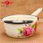 Competitve price with fancy painting full decal 18cm enamel water ladle/water scoop