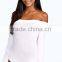 Professional Manufacture Factory Supply Bardot Neckline Long Sleeve Bodysuit Women
